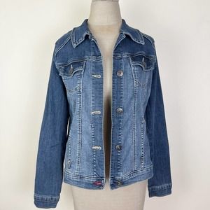 Wrangler Authentics Women's Fitted Blue Denim Jean Jacket Size M